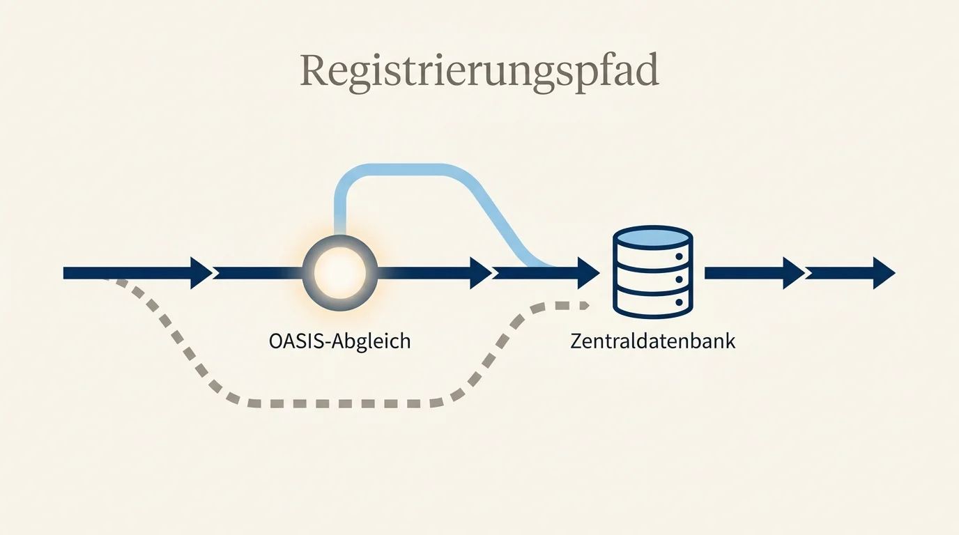 Schaubild, das den Unterschied zwischen lizenziertem Anbieter mit OASIS und Anbieter ohne Anbindung zeigt