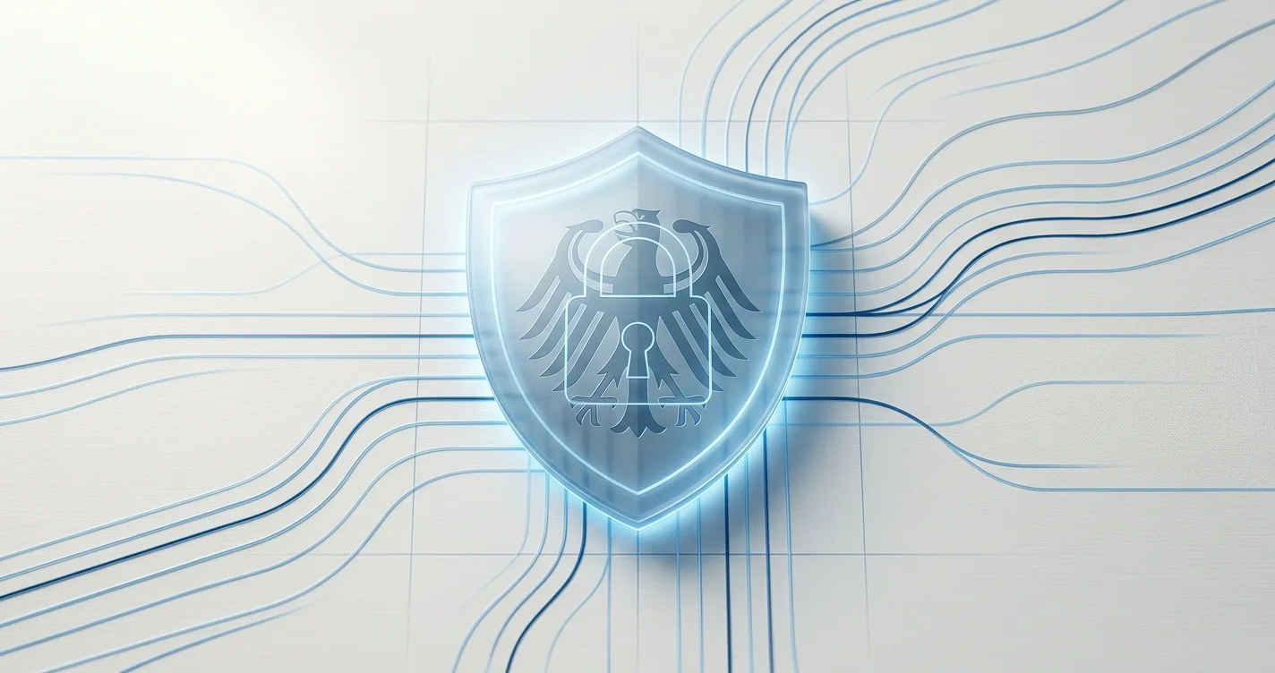 Symbolische Darstellung des deutschen Spielersperrsystems OASIS mit Datenfluss und Schutzraster