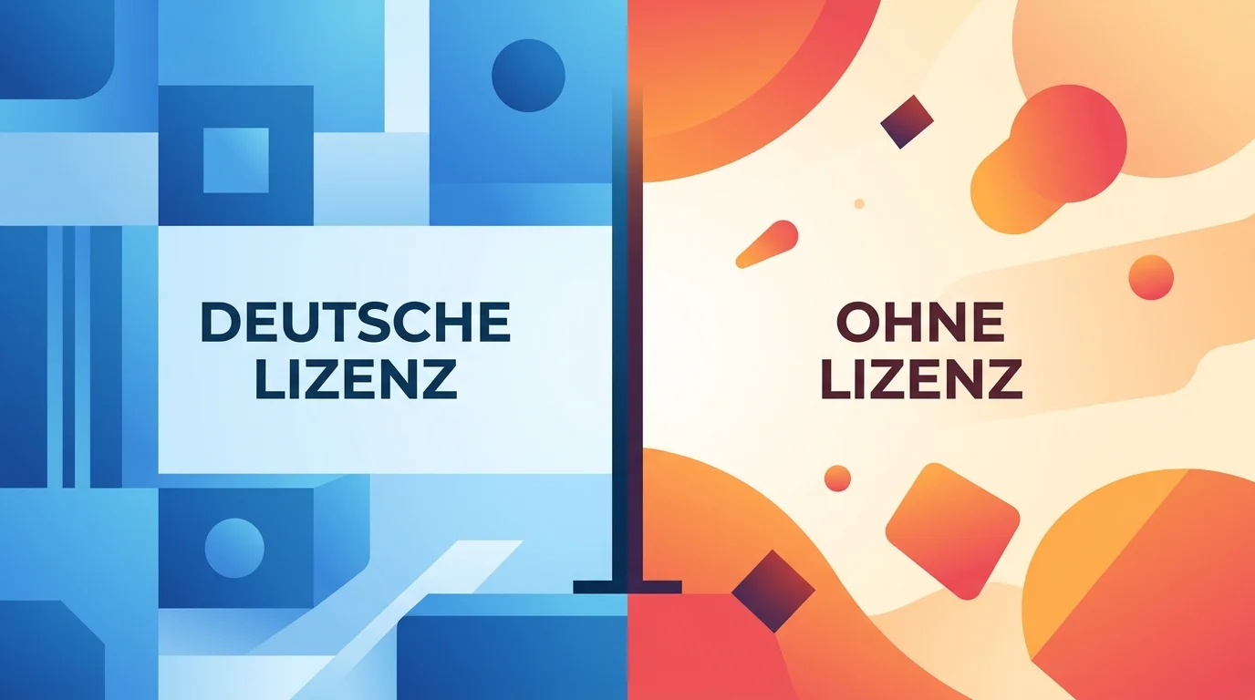 Gegenüberstellung von Spielmerkmalen mit und ohne deutsche Regulierung in schlichter Darstellung