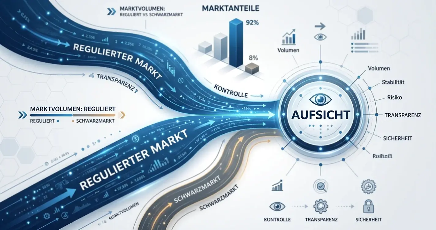 Diagramm zur Größenordnung des nicht erlaubten Glücksspielmarktes in Deutschland